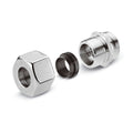 Connector pipe/stop valve, stainless steel