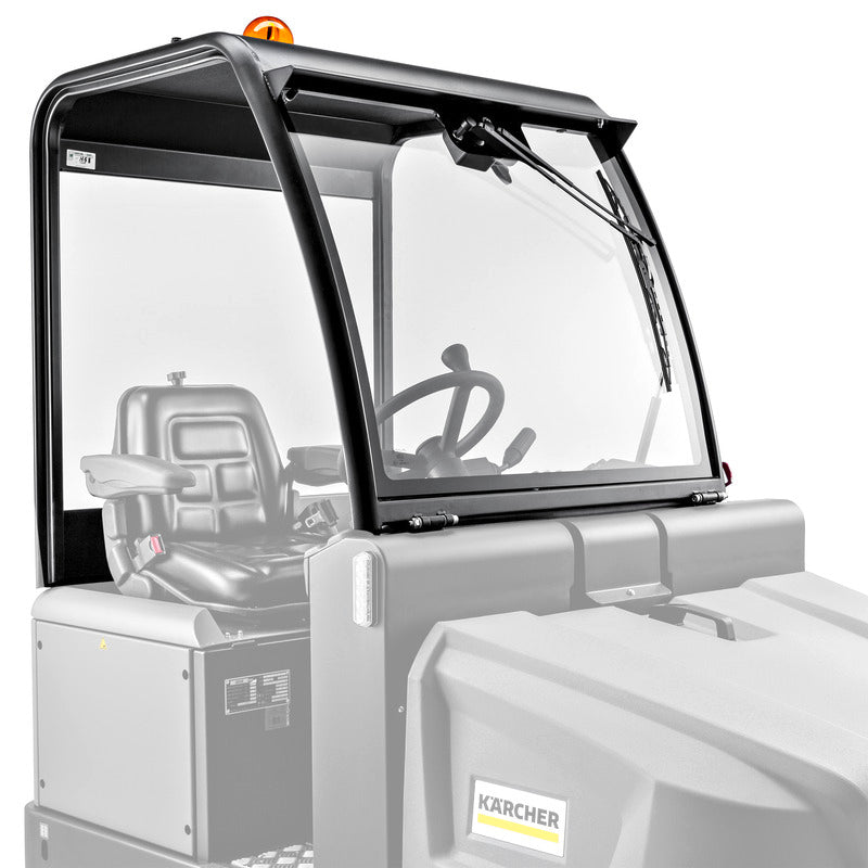 Protective cabin with windscreen and wiper - ex works
