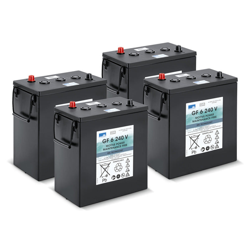 Battery kit Gel 4x 6V/240Ah, 24 Volt, 240 Ampere-hour, maintenance-free